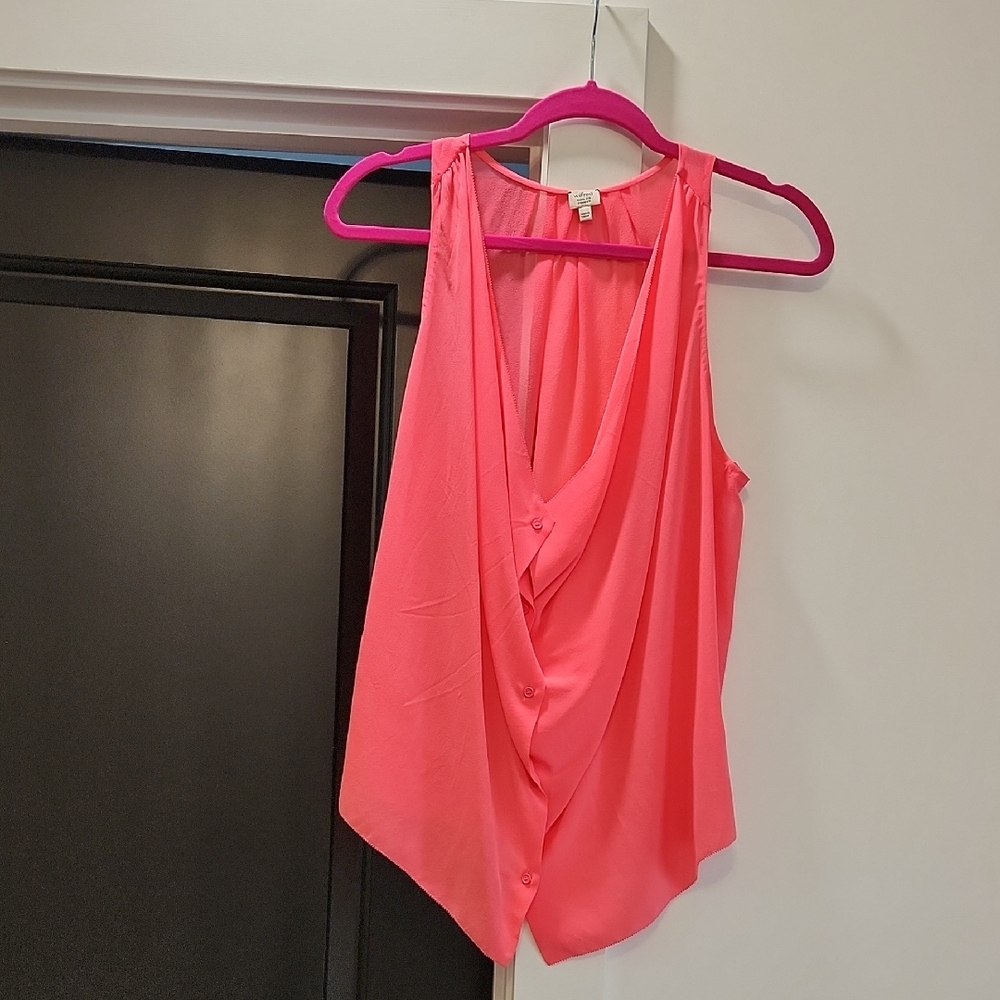 Wilfred Coral-Pink Draped Button-Front Camisole
